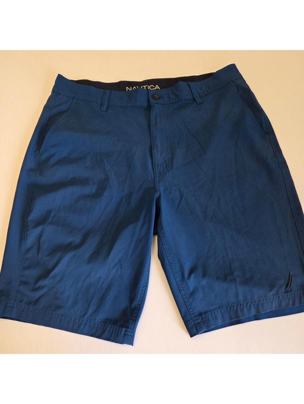 Nautica Men's Blue and Navy Board Shorts Size 34W